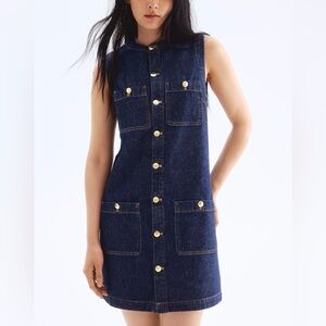 Denim Dress Dark Denim Size Small 100% Cotton
